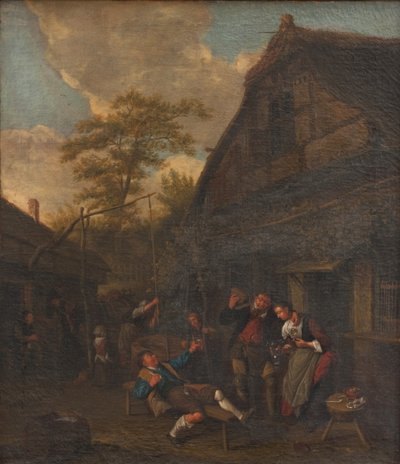 Bauern vor einem Gasthaus von Cornelis Dusart