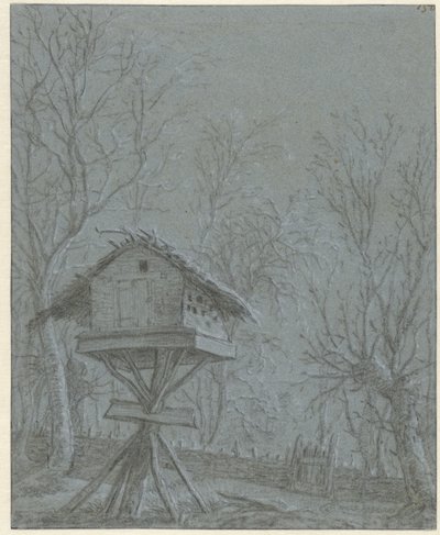 Taubenschlag zwischen Bäumen von Cornelis Saftleven (possibly)