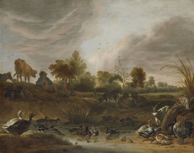 Landschaft mit Tieren von Cornelis Saftleven