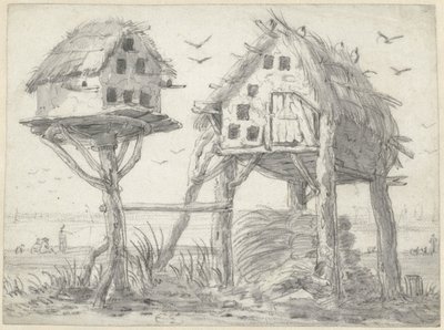 Zwei Taubenschläge von Cornelis Saftleven