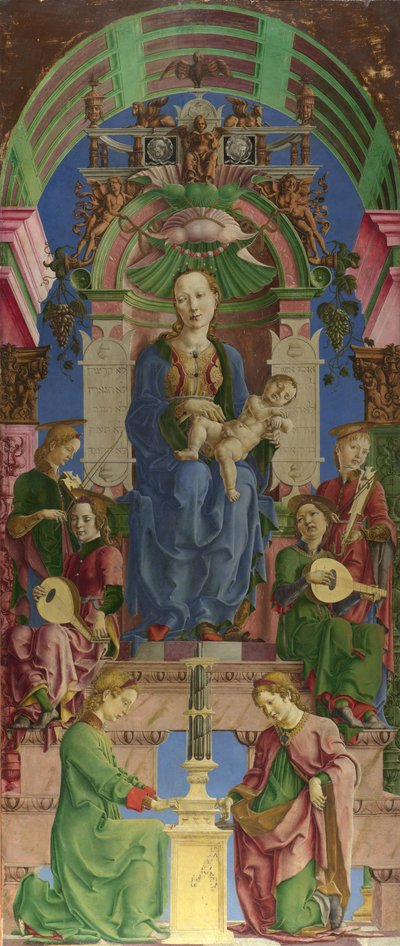 Die Jungfrau und das Kind auf dem Thron, 1470er von Cosimo Tura
