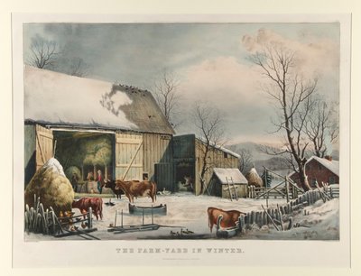 Der Bauernhof im Winter von Currier and Ives