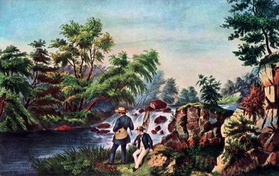 Der Forellenbach, 1852 von Currier and Ives