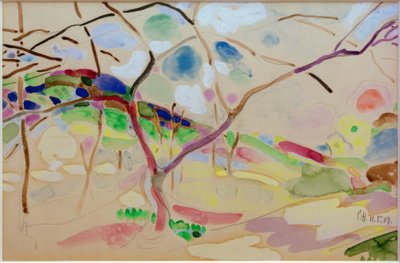 Landschaft mit Bäumen bei Pretzfeld von Curt Herrmann