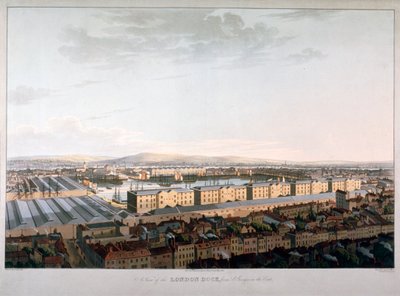Ansicht der Londoner Docks, 1816 von Daniel Havell