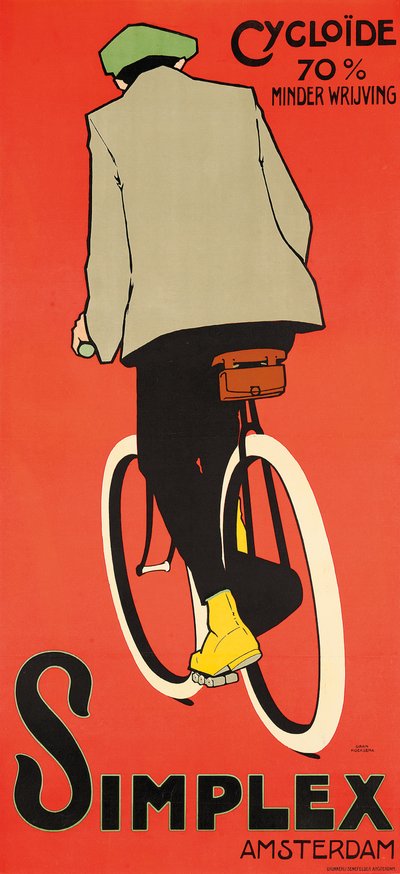Ein Plakat, das Simplex Amsterdam Fahrräder bewirbt von Daniel Hoeksema