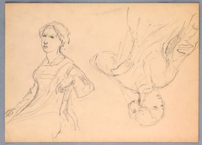 Sitzende Frau, zwei Studien von Daniel Huntington