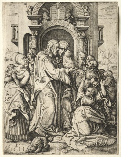 Christus nimmt Abschied von seiner Mutter von Daniel I Hopfer
