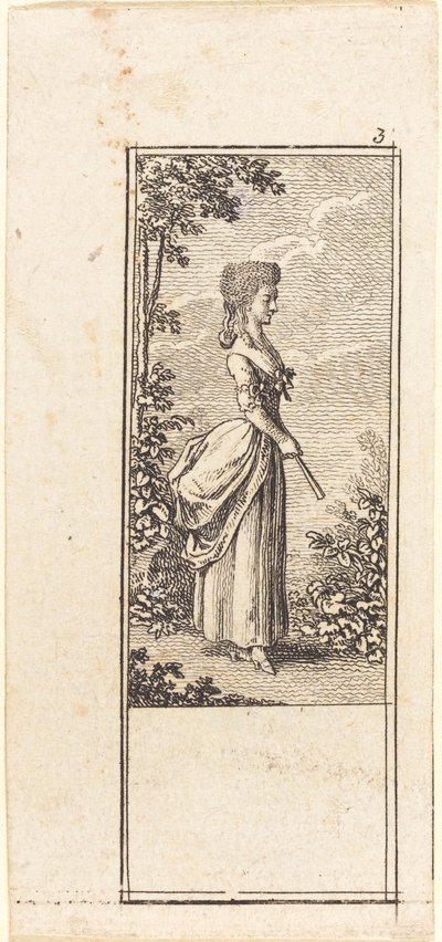 Mädchen mit Fächer, nach rechts blickend von Daniel Nikolaus Chodowiecki