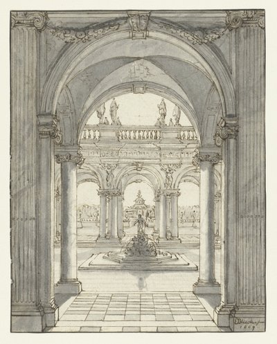 Platz vor einem Renaissancepalast von Daniel de Blieck