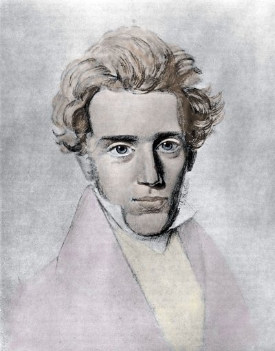 Søren Aabye Kierkegaard, ca. 1840 von Danish School