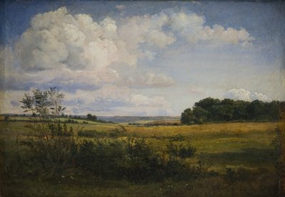 Landschaft mit sonnenbeschienenen Wolken von Dankvart Dreyer