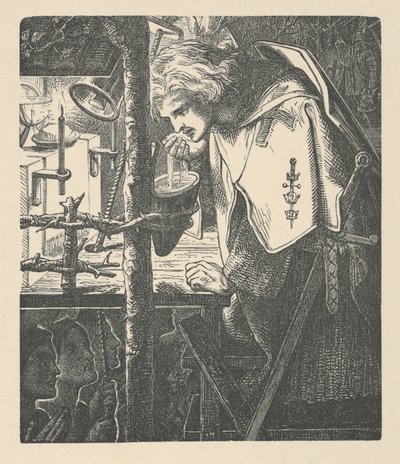 Sir Galahad aus Tennysons Gedichten von Dante Gabriel (after) Rossetti