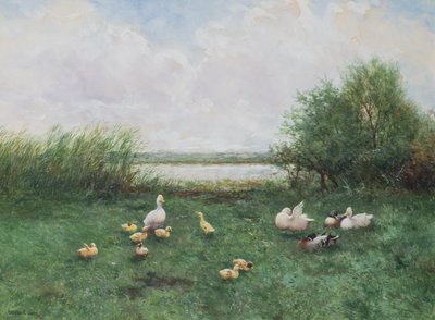 Enten und Entenküken von David Adolph Constant Artz