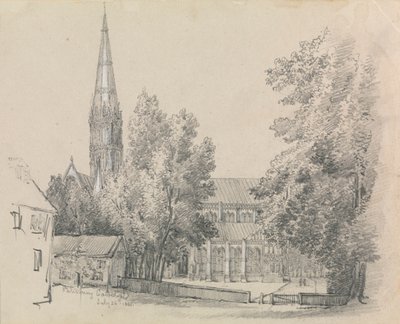 Ein Blick auf die Kathedrale von Salisbury von David Charles Read