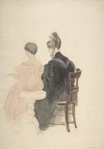 Eine Klavierstunde, 1800-1859 von David Cox the elder