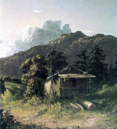 Ein Haus in den Adirondacks, 1851 von David Johnson