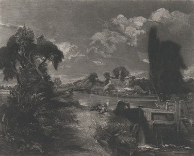 Eine Schleuse an der Stour, 1830 von David Lucas