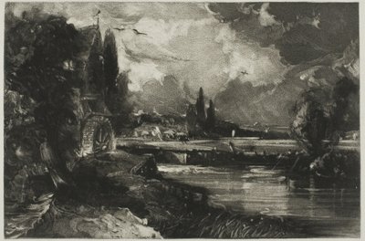 Eine Mühle, aus Englische Landschaft von David Lucas