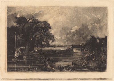 Fluss Stour, Suffolk von David Lucas after John Constable