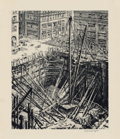 Eine Ausgrabung in Manhattan von David Muirhead Bone