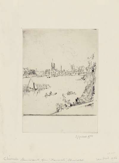 Hammersmith von Thamescote, Chiswick Mall von David Muirhead Bone