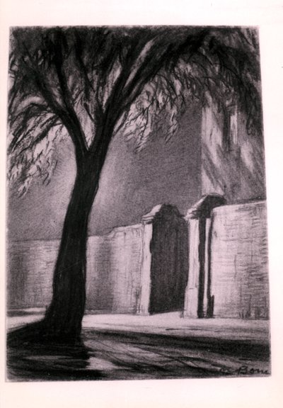 Vorstadt Nacht, ca. 1920 von David Muirhead Bone