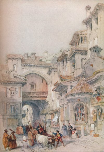 Tor der Vivarrambla, Granada, 1830er Jahre, 1930 von David Roberts
