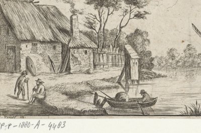 Landschaft mit Bauernhof und Wasser von David Teniers (II)