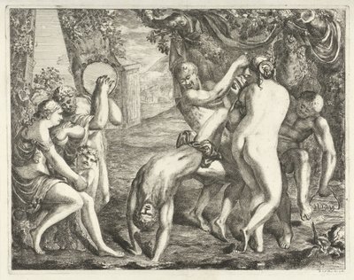 Landschaft mit einem Bacchanal von David van der Plas
