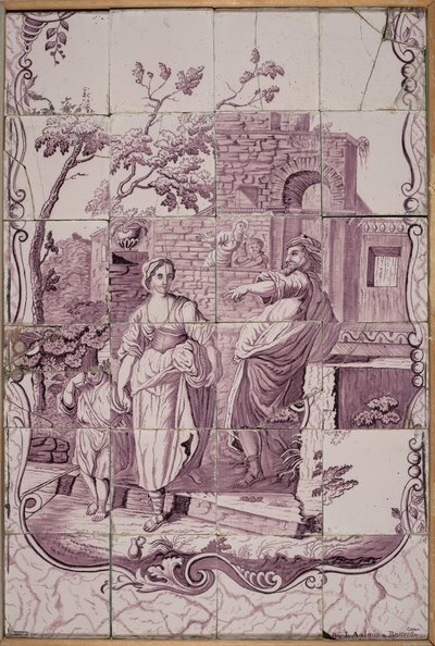 Fliesenplatte: Abraham vertreibt Hagar von De Bloempot Factory