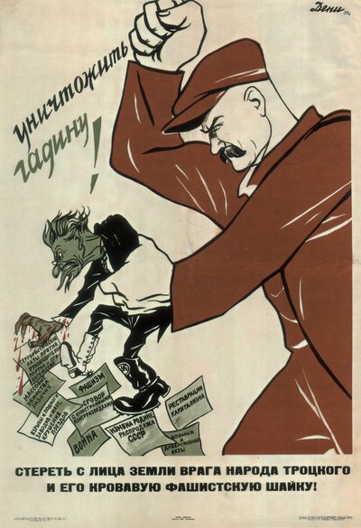 Zerstöre den Feind des Volkes Trotzki!, 1937 von Deni