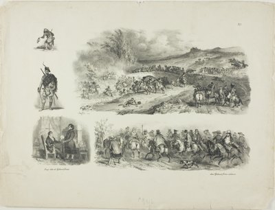Blatt mit Skizzen von Denis Auguste Marie Raffet
