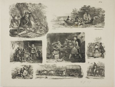 Blatt mit Skizzen von Denis Auguste Marie Raffet