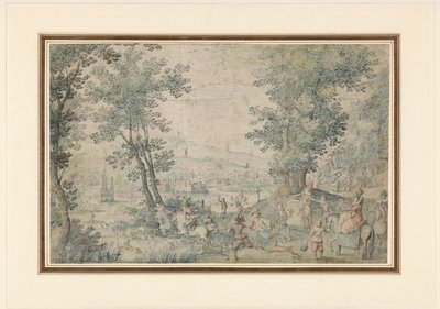 Landschaft bei Brüssel mit Hirschjagd von Denis van Alsloot (possibly)