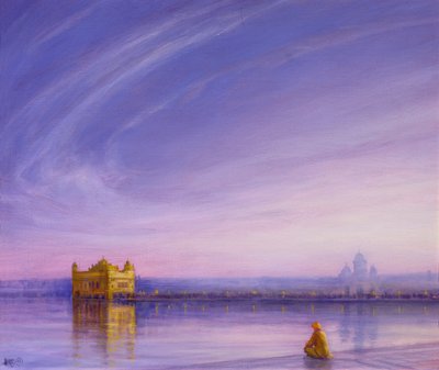 Abend am Goldenen Tempel, Amritsar von Derek Hare