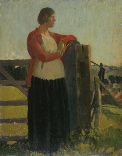 Lyndra, Sonnenuntergang, Aldbourne (Öl auf Holz) von Derwent Lees
