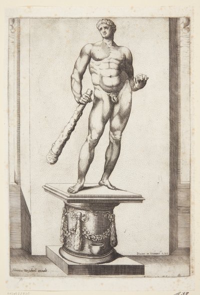 Herkules mit den goldenen Äpfeln der Hesperiden von Diana Scultori