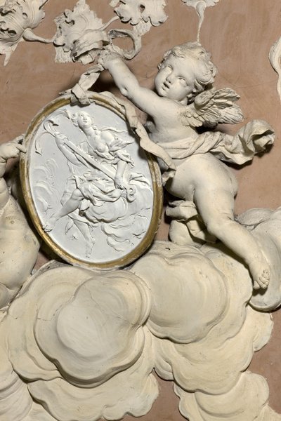 Engel, die ein Medaillon halten von Diego Carloni
