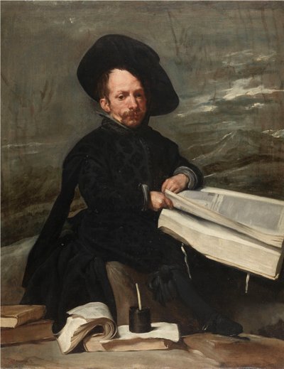 Der Narr mit Büchern, um 1640 von Diego Velázquez
