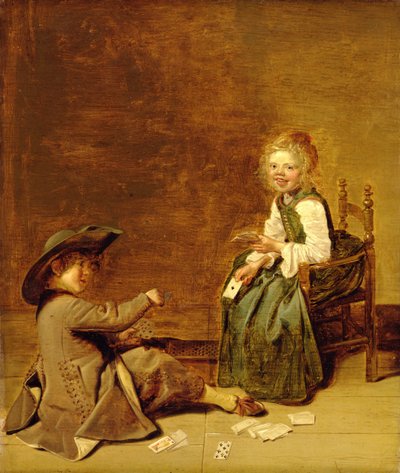 Kinder beim Kartenspielen von Dirck Hals