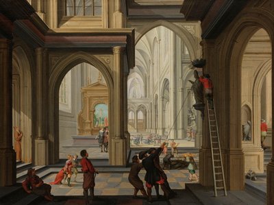 Bildersturm in einer Kirche von Dirck van Delen