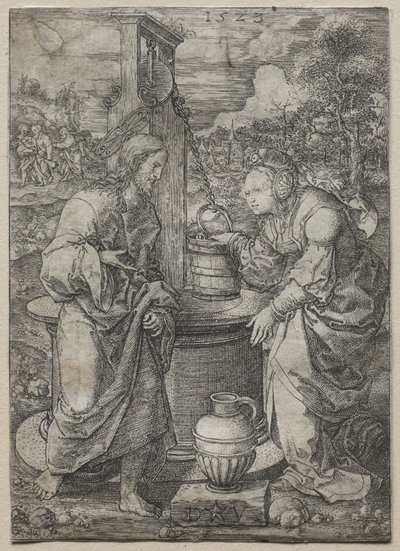 Christus und die Frau von Samaria von Dirk Vellert