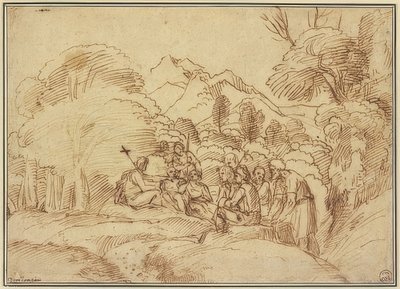 Johannes predigt in der Wüste von Domenichino