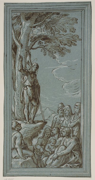 Johannes der Täufer predigt in der Wüste von Domenico Campagnola