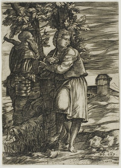 Hirte und alter Krieger von Domenico Campagnola