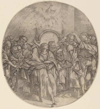 Der Abstieg des Heiligen Geistes von Domenico Campagnola