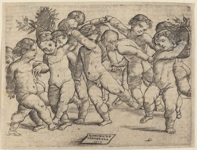 Zwölf Kinder tanzen von Domenico Campagnola