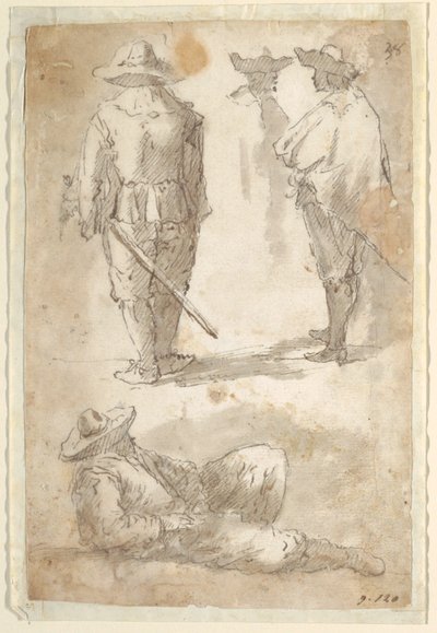 Figurale Studien von Soldaten von Domenico Gargiulo, called Micco Spadaro