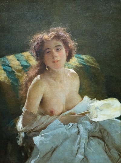 Dame mit einem Fächer von Domenico Morelli